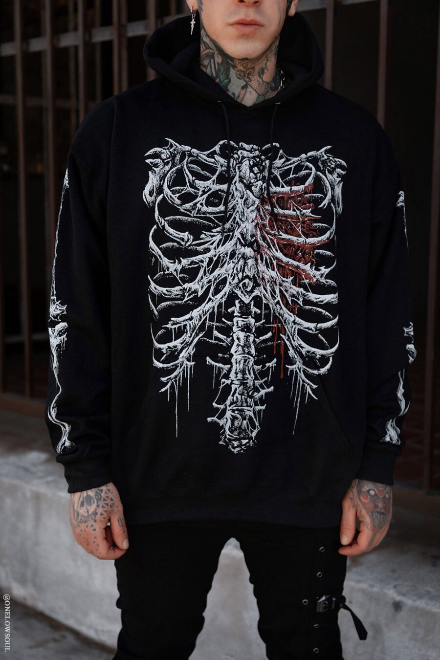 Bleeding Heart Skeleton Hoodie