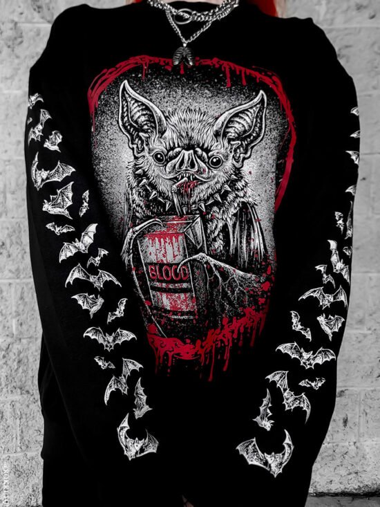 Bat Blood Snack Time Sweatshirt
