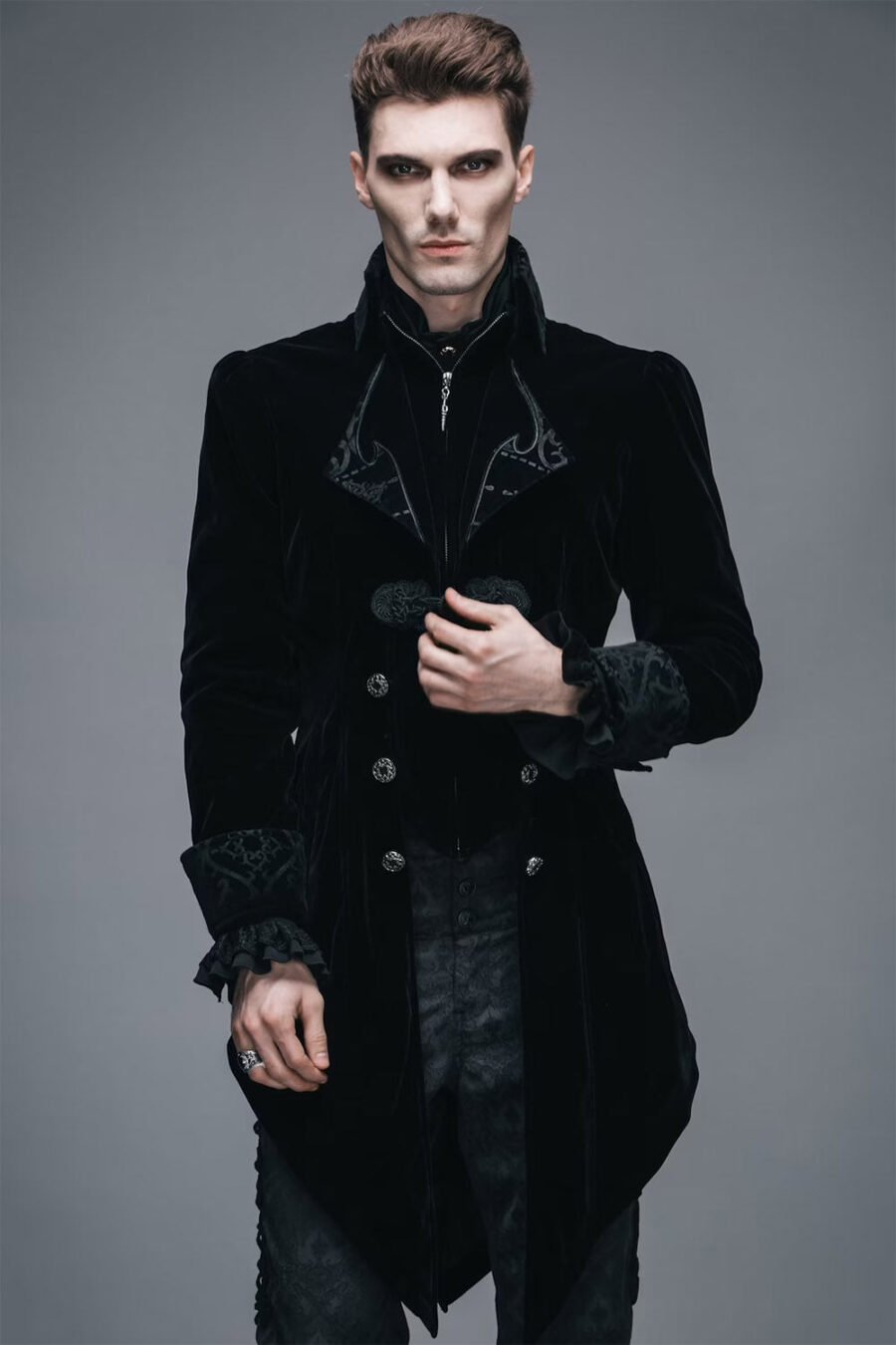 Black Blooded Velvet Coat