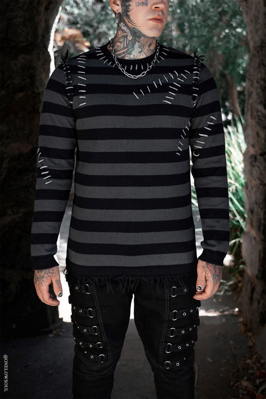 Autopsy Stitch Striped Sweater