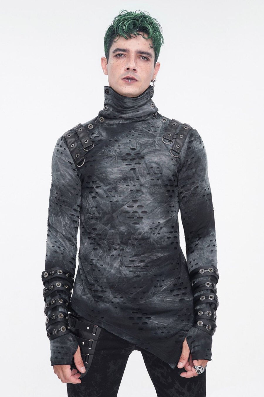 Cadaver Ripped Turtleneck Top