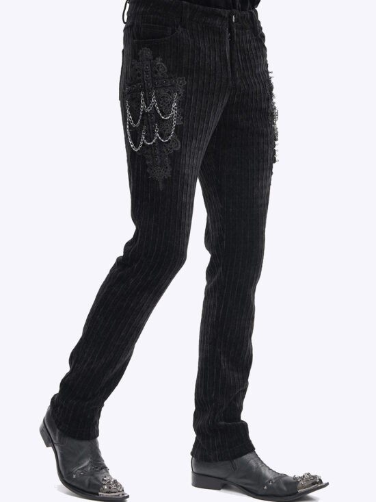 Cadaverous Black Velvet Vampire Pants