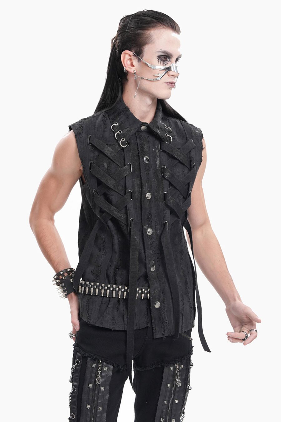 Deathrock Pierced Punk Vest