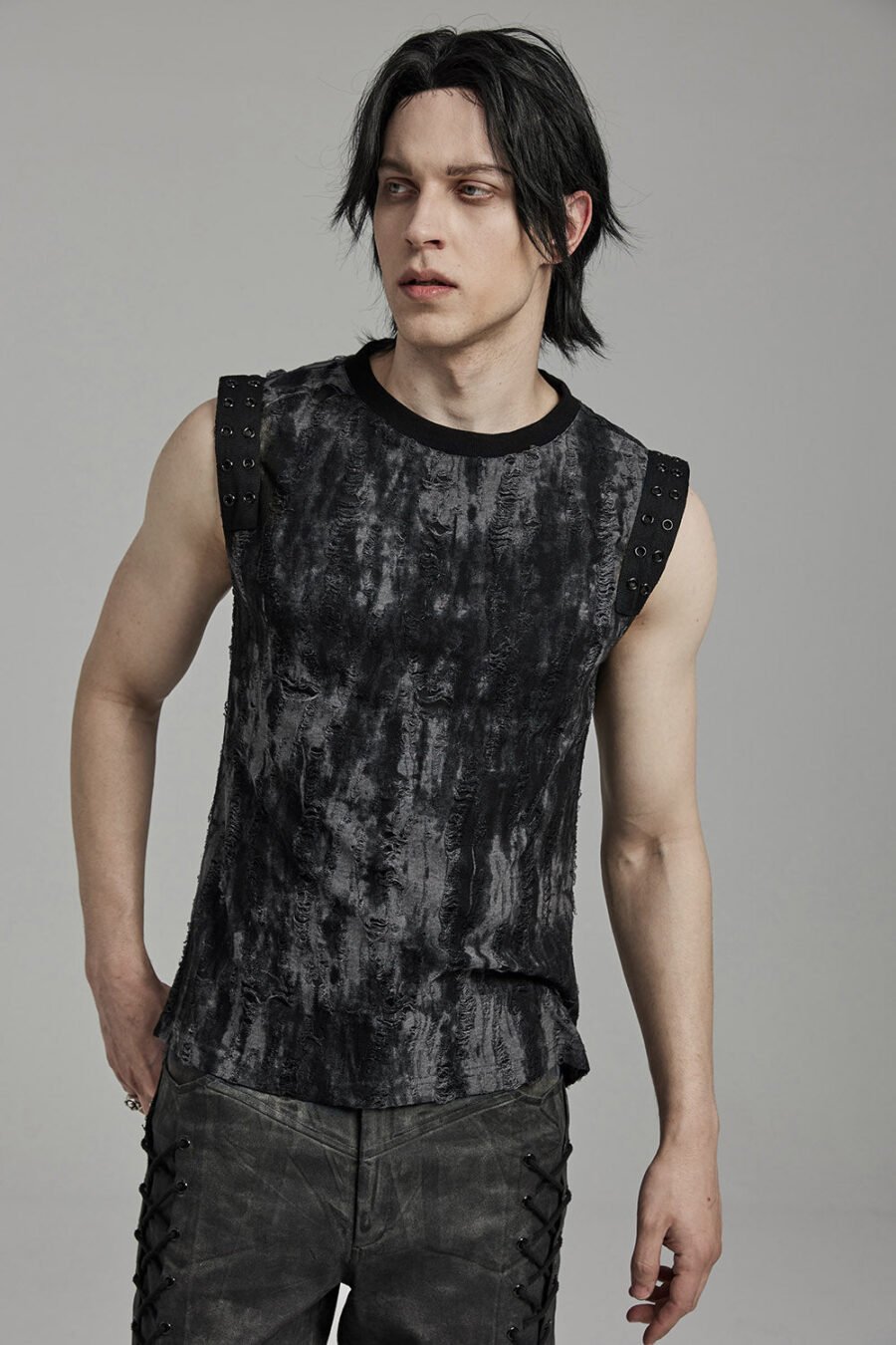 Wartorn Grunge Tank Top [BLACK/GREY]