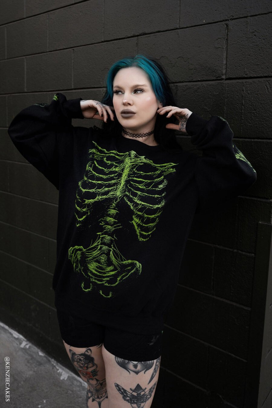 Zombie Rot Skeleton Sweatshirt [Monster Green]